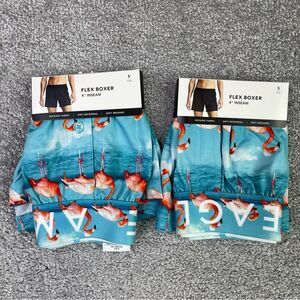 American Eagle Flex Boxer Blue Flamingo Print Men’s Small 4” Inseam 2 pair